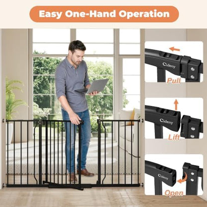 29"-58" Extra Wide Baby Gate, No Drilling Auto Close Dog Gate - Image 4
