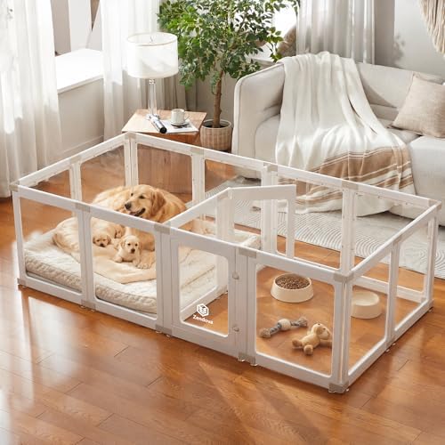 Acrylic Dog Playpen Indoor for Small Dogs & Puppies by Zendova