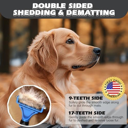 3PCS Pet Grooming Rake & Metal Comb & Flea Comb - Image 2