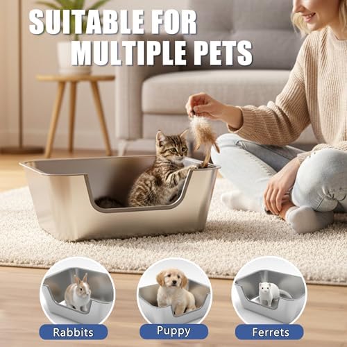 2 Pack Stainless Steel Cat Litter Box - Image 4