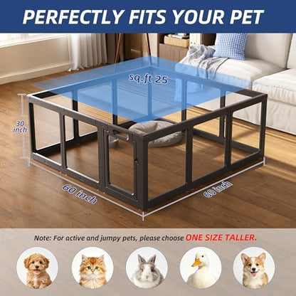 Clear Acrylic Dog Playpen Indoor Pet Pen, 12 Panels - Image 5