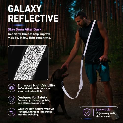 Hands Free Dog Leash, Galaxy Reflective, Crossbody Dog Leash - Image 5