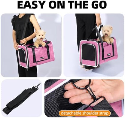 Cat Carrier for Travel, Soft-Sided, Top Loading, Privacy Curtain, to 20 lbs - Image 6