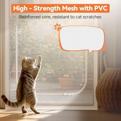 BFNN Cat Screen Door, Scratch Resistant Mesh Gate, Fit 38'' x 82'' Door - Image 3