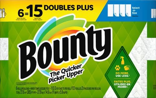 Bounty Select-A-Size Paper Towels, 6 Double Plus Rolls, 113 Sheets Per Roll - Image 2