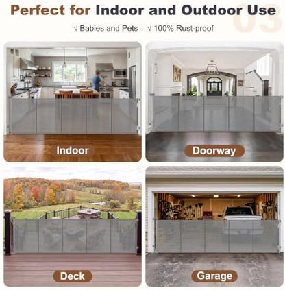 GRENFU Reinforced 100" Wide Retractable Baby Gates, Prevent Crawling Under - Image 4