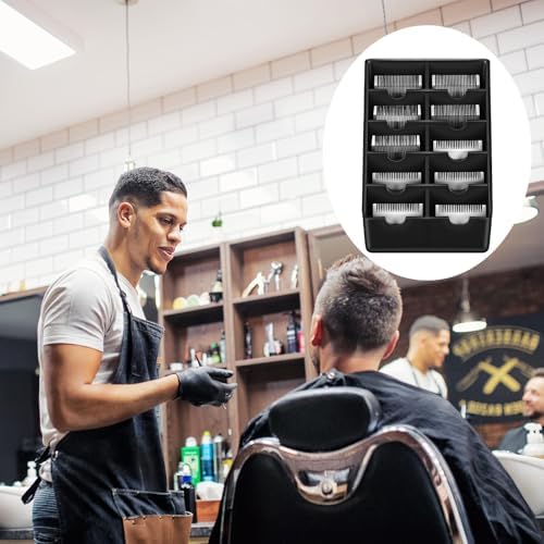 4 Pack Black Clipper Blade Holder 10 Slot Clipper Razor Blade Rack Storage Tray - Image 5