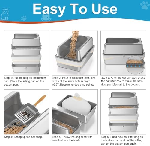 All Stainless Steel Sifting Litter Box - Image 5