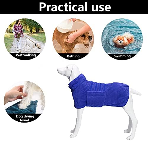 Geyecete Pineapple Grid Fast Drying Super Absorbent Dog Cat Bath Robe Towel - Image 4