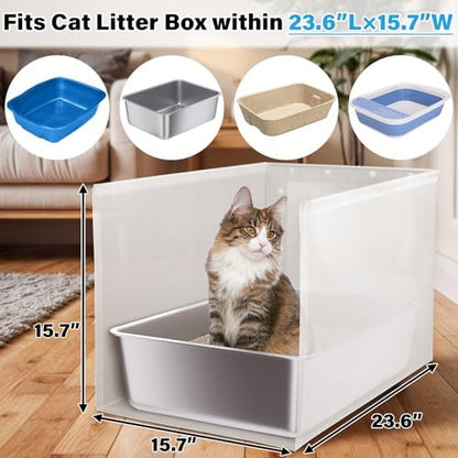 Litter Box Shield, XL Litter Box Splash Guard Without Leakage - Image 5