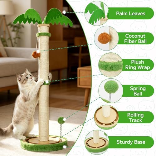 TIMIEEYA 32" Tall Cat Scratching Post - Image 3