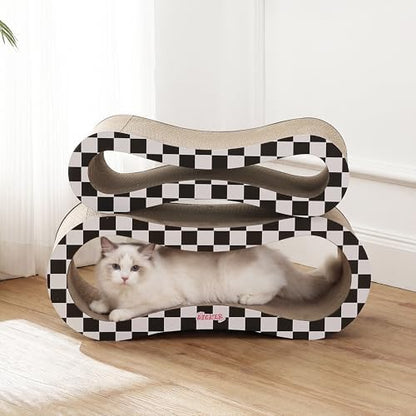 Suvi 26" Modern Cardboard Infinity 2-in-1 Lounge Bed Cat Scratcher - Image 2