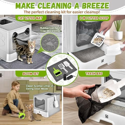 Covered Cat Litter Box, Extra Large Drawer Design - Image 6
