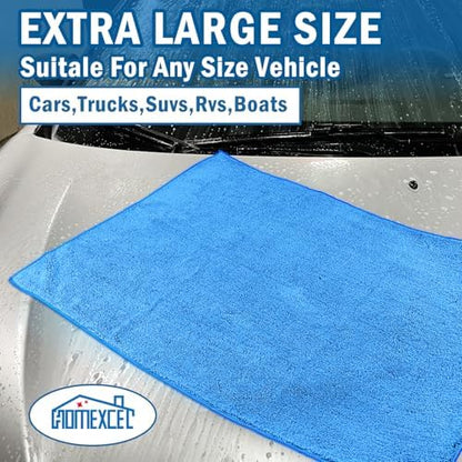 HOMEXCEL Professional Large Microfiber Car Drying Towels 2 Pack - Image 3