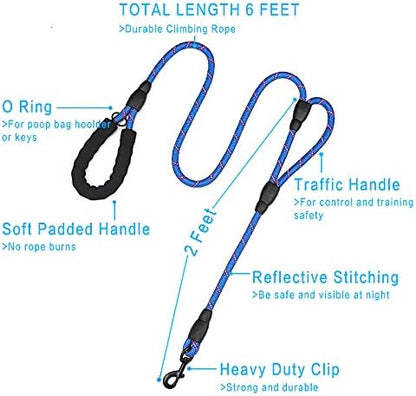 PLUTUS PET Rope Dog Leash 6ft Long, Traffic Padded Two Handle, Heavy Duty - Image 2