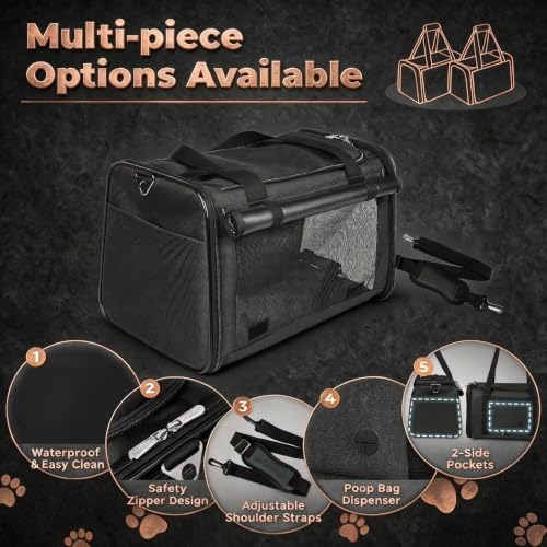YUDODO 25lbs Cat Carrier Lightproof Soft Sided Pet Carrier - Image 3