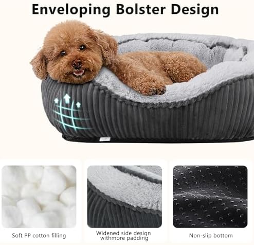 Washable Dog Bed for Small Cat Dogs, Warm Calming Anti-Slip - Image 5