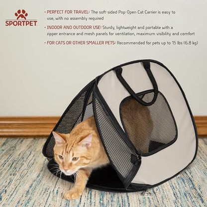 SportPet Designs Soft Sided Cat Carriers, Tan 20" - Image 2
