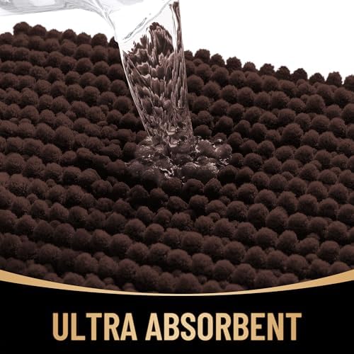 OLANLY Thick Chenille Bathroom Runner Rugs 44x24, Absorbent Bath Mat - Image 3