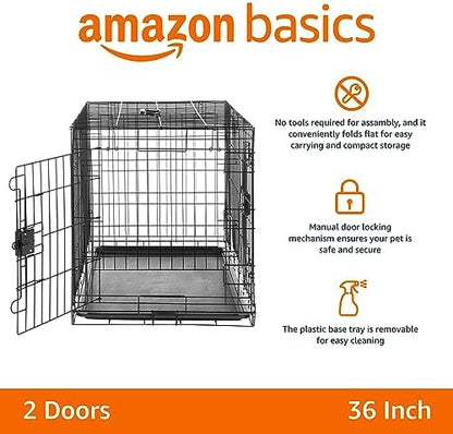 Amazon Basics Portable, Foldable Metal Wire Dog Crate - Image 2