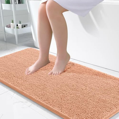 OLANLY Bathroom Runner Rugs 45x27, Extra Soft Absorbent Chenille Bath Rugs by OLANLY