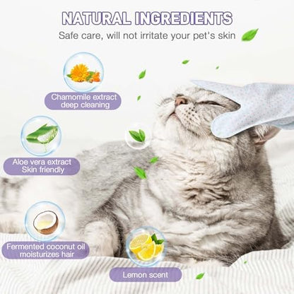 Pet Glove Wipes for Dogs & Cats, Pet Cleaning Gloves 30 PCS - Image 5