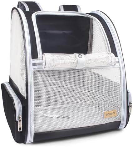 Cat Dog Backpack 12.6"×11.4"×16.5" Large Breathable Pet Bag Carrier by BEIKOTT