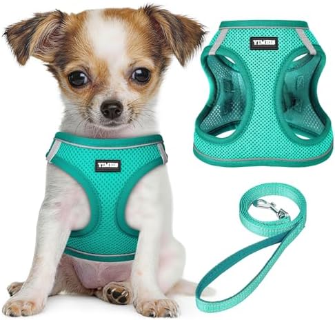No Pull Dog Puppy Harness and Leash Set Reflective Mesh Vest XX-Small by YIMEIS