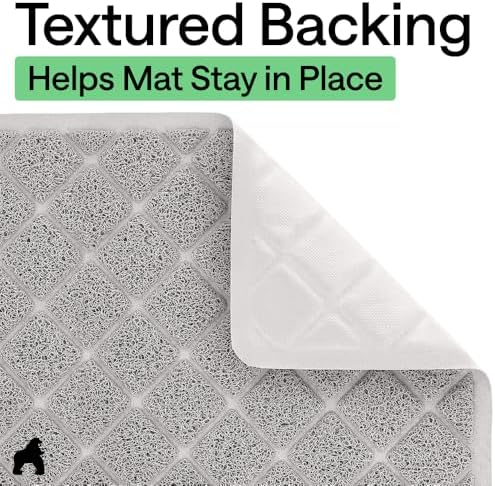 GORILLA GRIP Cat Litter Box Mat, Coiled Mesh Trapping Mats 40x28 Light Gray - Image 4