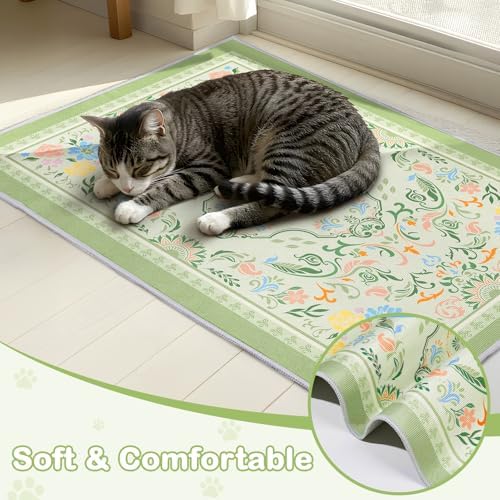 2 Pack Washable Cat Litter Mat 48"x36" Waterproof Trapping Pad - Image 3