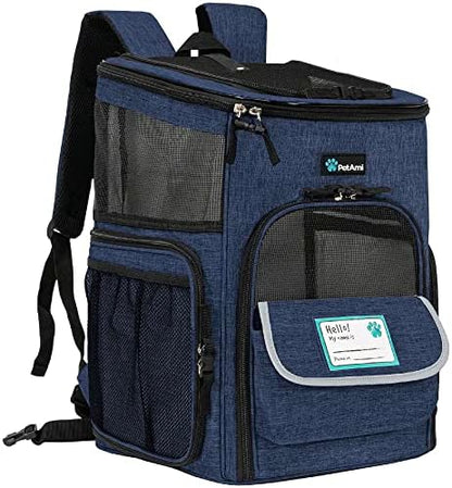 PetAmi Dog Backpack Carrier, Airline Approved 4-Way Entry Cat Bag by PetAmi