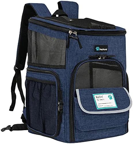 PetAmi Dog Backpack Carrier, Airline Approved 4-Way Entry Cat Bag by PetAmi