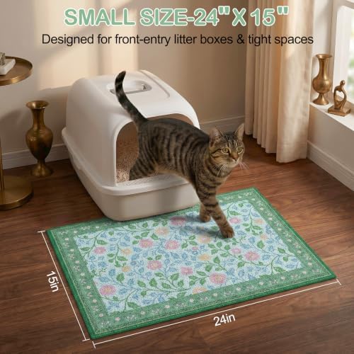 Glittme Cat Litter Mat 24"x15" Non-Slip Washable Trapping Mat - Image 6