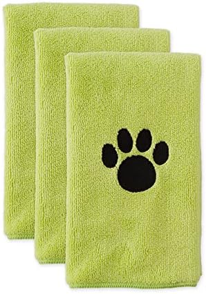 Bone Dry Pet Grooming, Embroidered Microfiber Towel Drying Collection, Lettuce by BoneDry