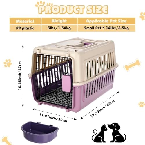 2 Set Hard Plastic Pet Carrier Breathable Dog Cat - Image 2