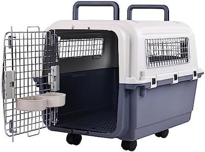 Elevon Plastic Kennels Pet Carrier Rolling Plastic Airline Approved Wire Door - Image 2
