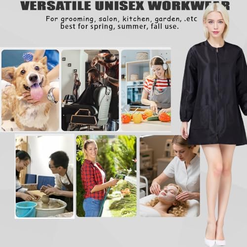 Dog Grooming Smock Long Sleeves Water-Repellent Hair-Proof - Image 6