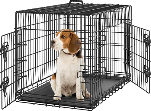 Yaheetech 36in Double Door Metal Dog Crate w/Divider by Yaheetech