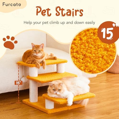 15''H Multi-Step Pet Stairs for High Beds & Sofas, 3-Step Cat Stairs - Image 2