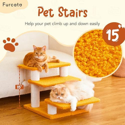 15''H Multi-Step Pet Stairs for High Beds & Sofas, 3-Step Cat Stairs - Image 2
