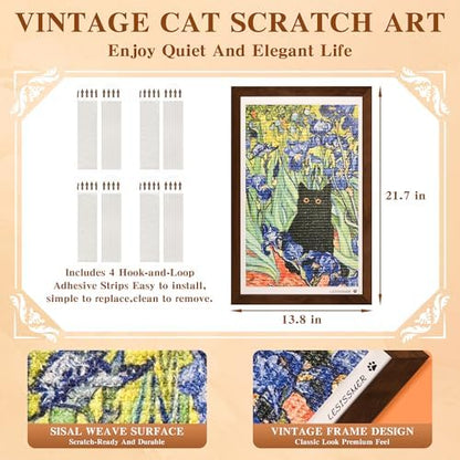 Wall Art Cat Scratcher, Framed Sisal Scratch Pad - Image 2
