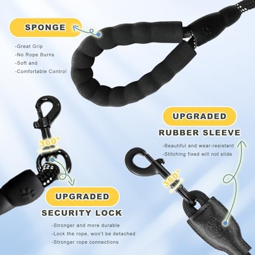 Dual Dog Leash - 360° Swivel No Tangle Walking Leash, Detachable Design - Image 6