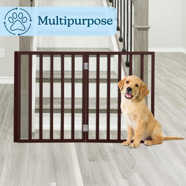 PETMAKER Pet Gate, 3 Panel Freestanding Dog Gate Indoor, 54”x23.75” - Image 4