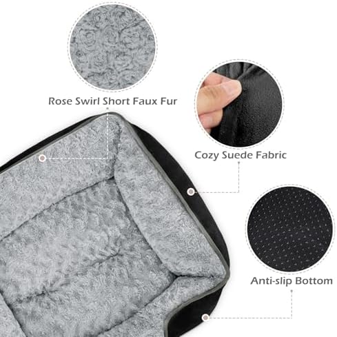 INVENHO Small Dog Bed Rectangle Washable Orthopedic Soft Calming Sleeping - Image 4