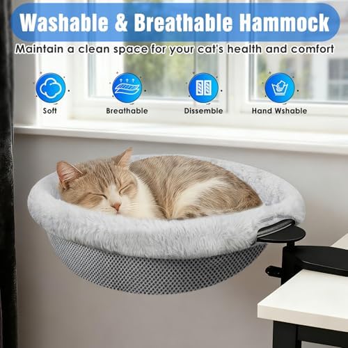 IPOW Heavy Duty 360°Rotating Cat Desk Bed Semi-Circular Cat Bed Hold Up to 40lb - Image 5