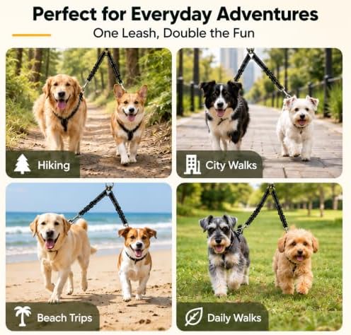 Double Dog Leash 360 Swivel Tangle Free - Image 5