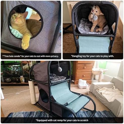 Goetland Modern Cat Condo Cat House Cat Tree Pet Furniture Large Cat Tower Bed - Image 7