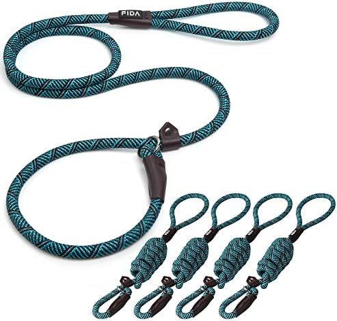 Fida Slip Lead Dog Leash 5 Pack, 6 FT x 1/2" Dog Training Leash by Fida