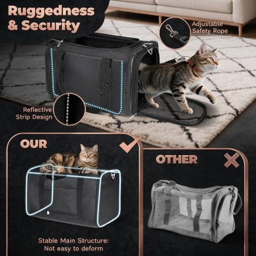 YUDODO 25lbs Cat Carrier Lightproof Soft Sided Pet Carrier - Image 5
