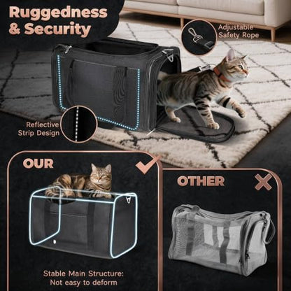 YUDODO 25lbs Cat Carrier Lightproof Soft Sided Pet Carrier - Image 5